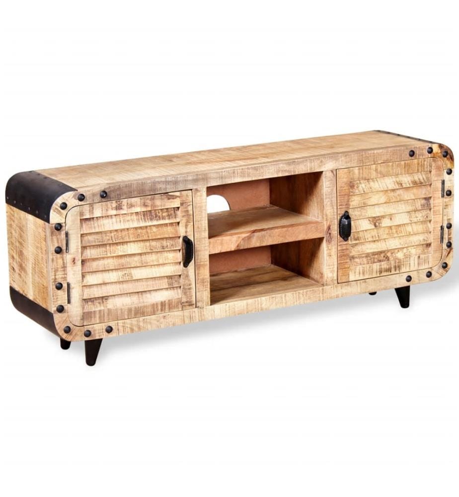 Meuble TV Bois de manguier massif 120x30x50 cm