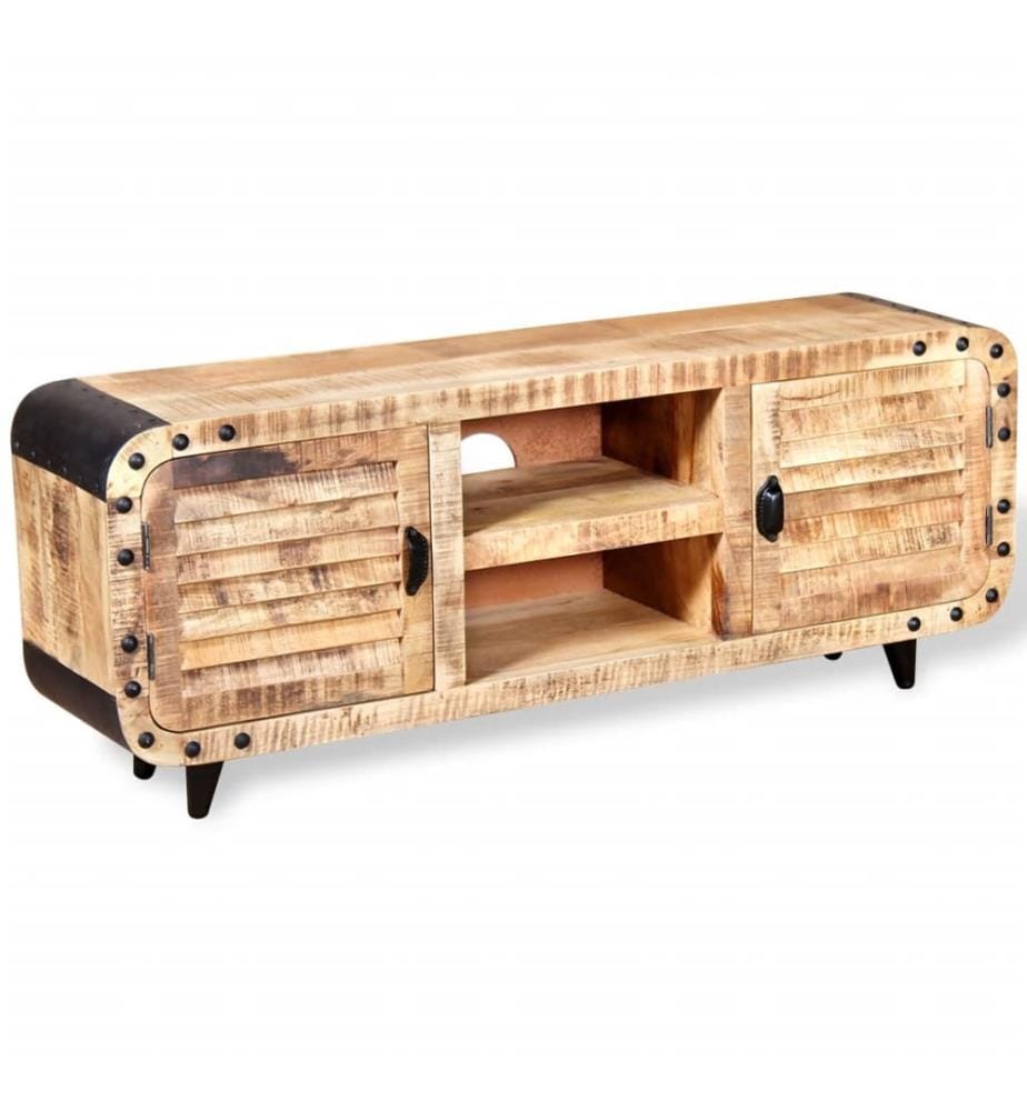 Meuble TV Bois de manguier massif 120x30x50 cm