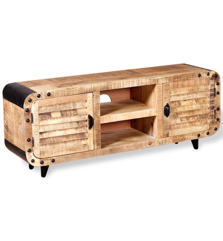 Meuble TV Bois de manguier massif 120x30x50 cm