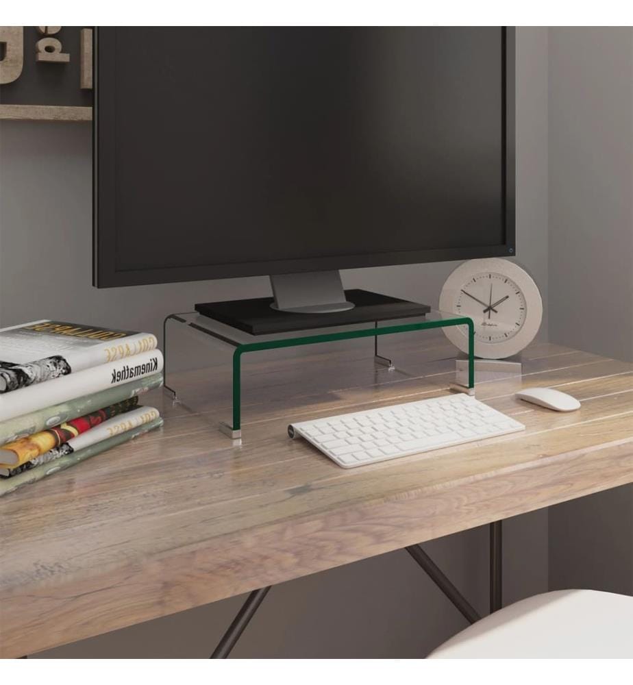 TV-Tisch/Bildschirmerhöhung Glas Transparent 40x25x11 cm