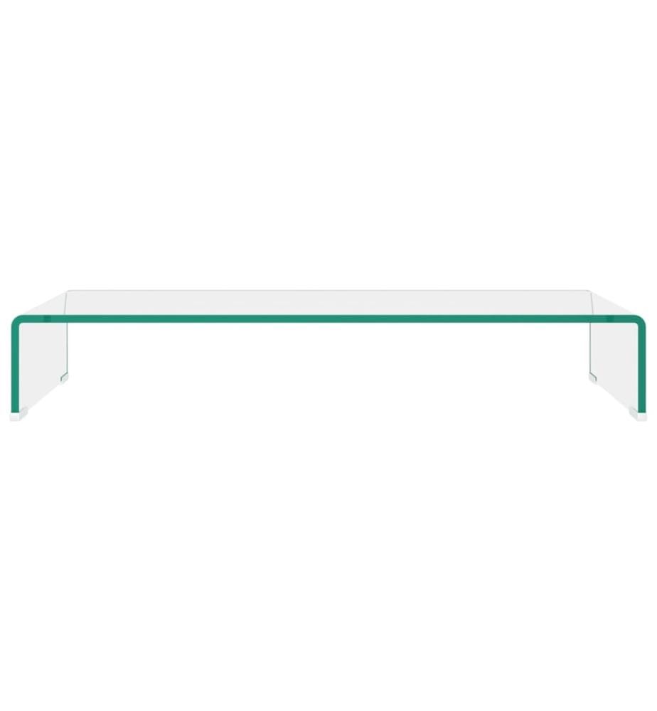 TV-Tisch/Bildschirmerhöhung Glas Transparent 80x30x13 cm