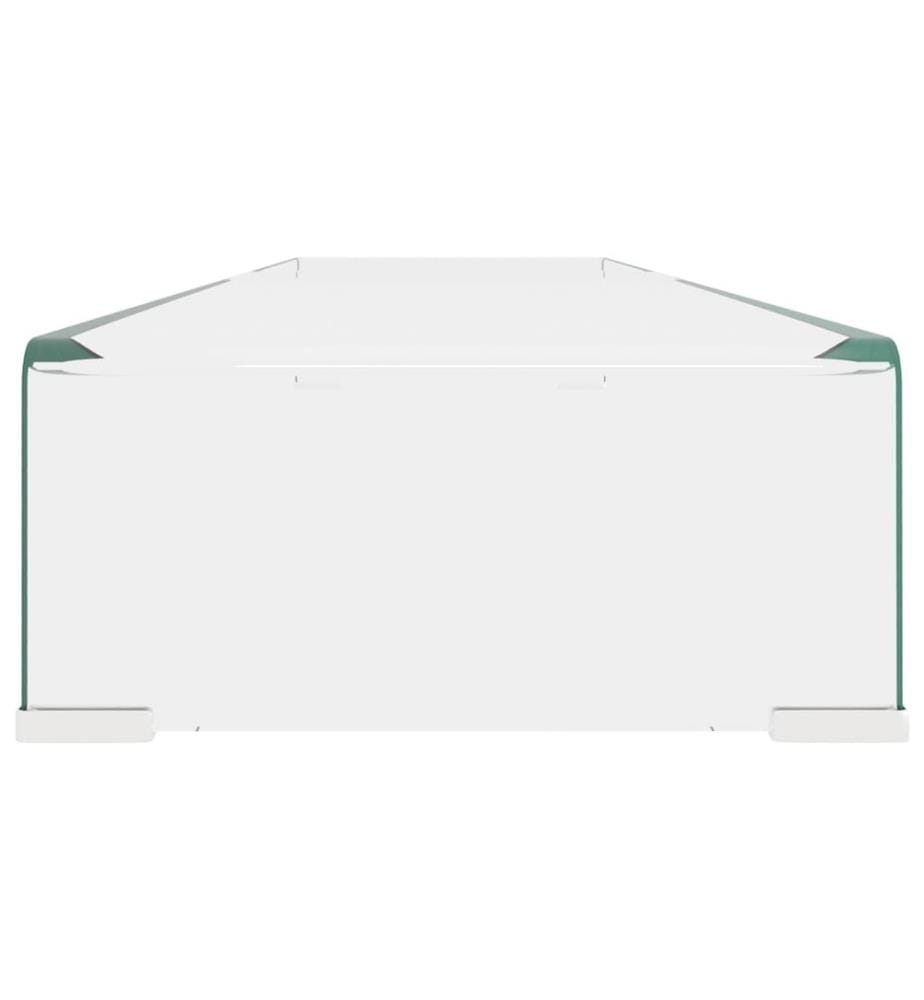 TV-Tisch/Bildschirmerhöhung Glas Transparent 120x30x13 cm