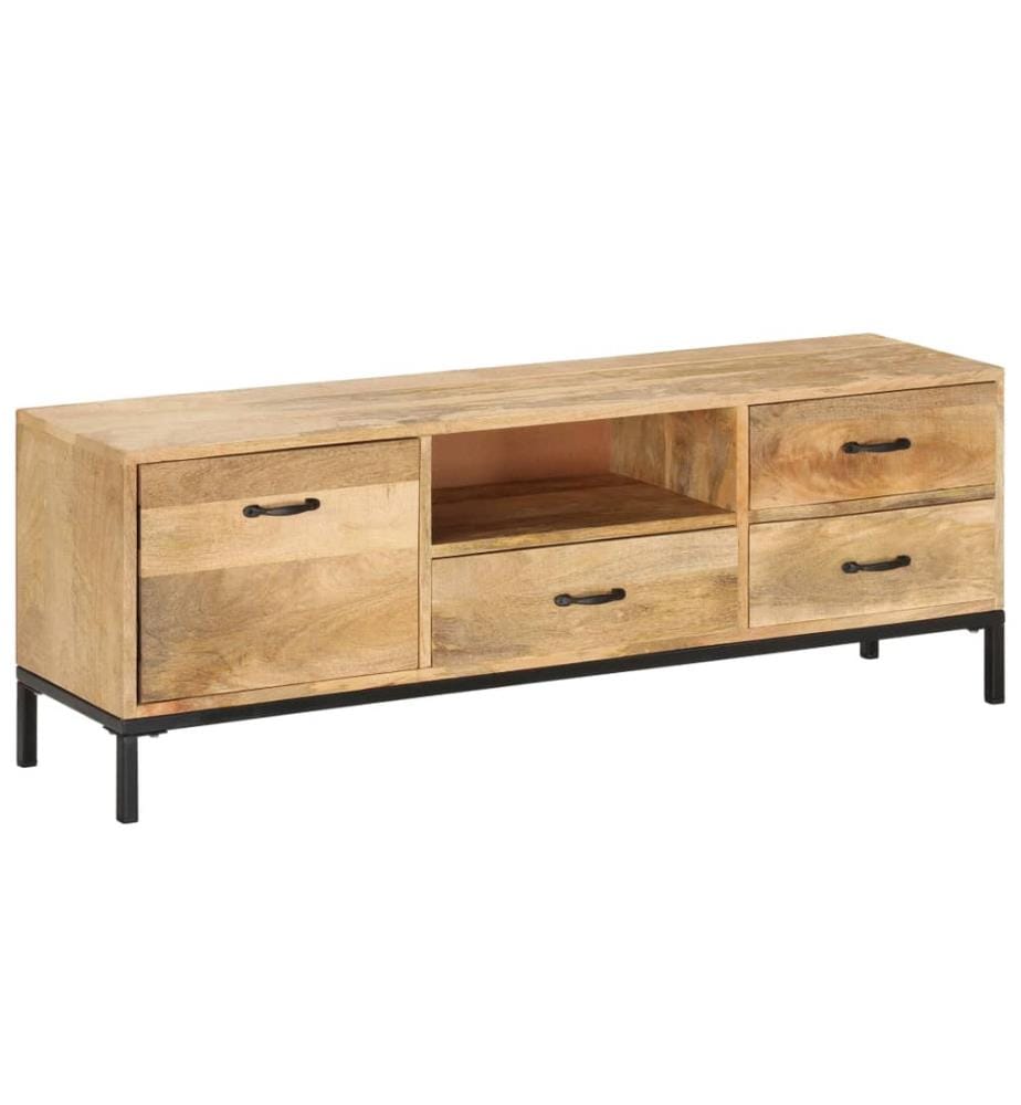 Meuble TV 130x30x45 cm Bois massif de manguier