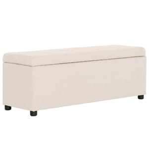 Bank mit Staufach 116 cm Creme Polyester