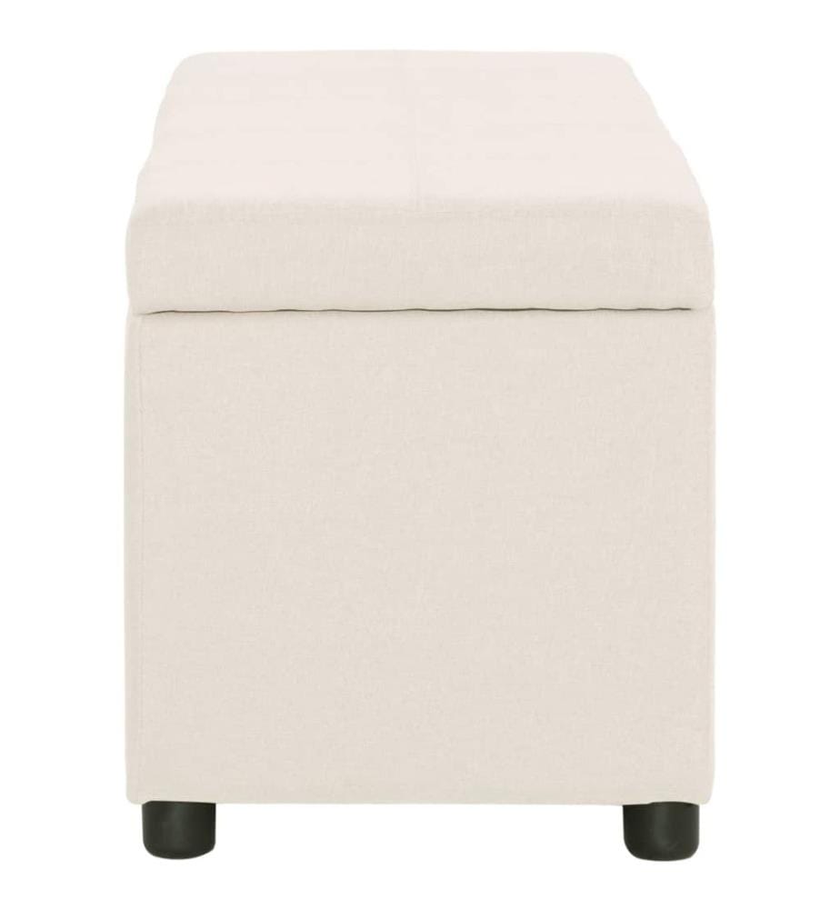 Banc avec compartiment de rangement 116 cm Crème Polyester