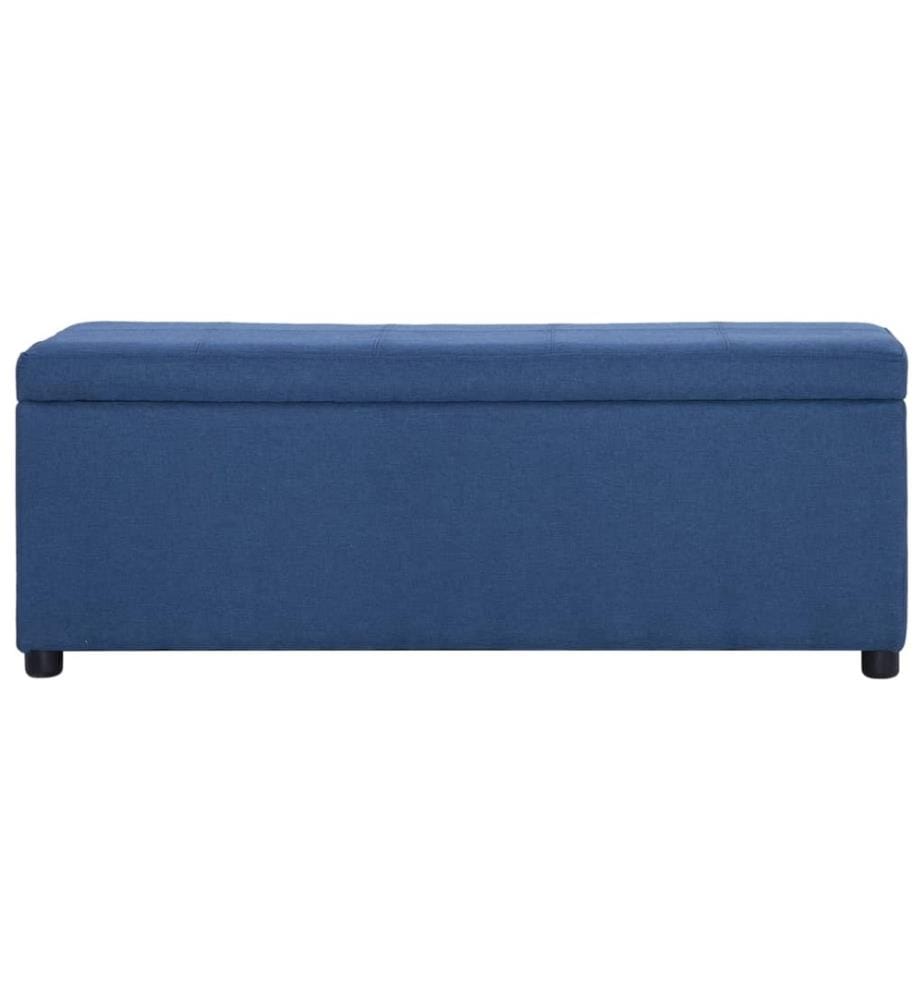 Banc avec compartiment de rangement 116 cm Bleu Polyester