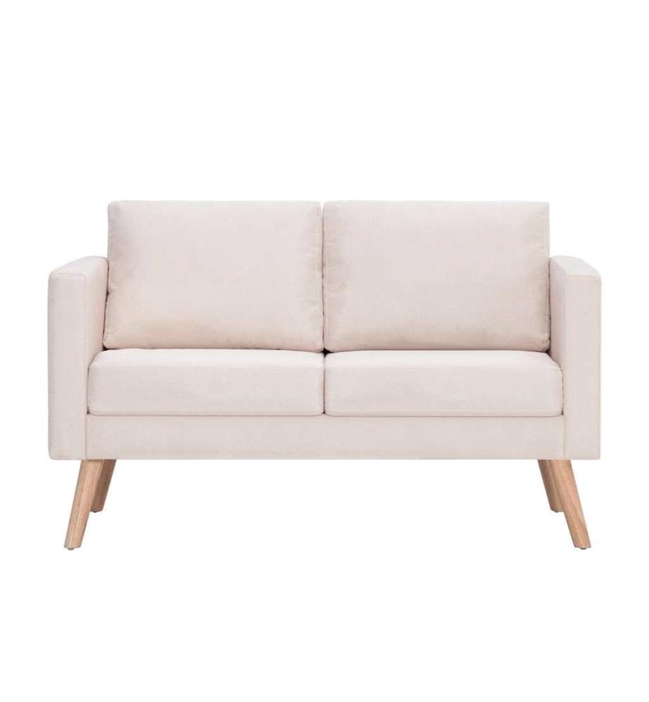 2-Sitzer-Sofa Stoff Cremeweiss