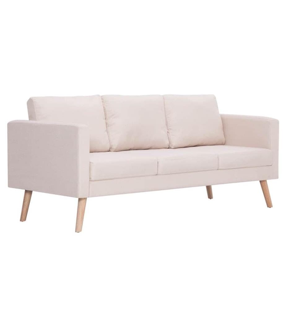 3-Sitzer-Sofa Stoff Cremeweiss