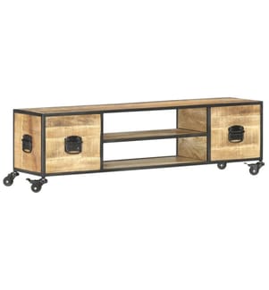 Meuble TV 130x30x39 cm Bois massif de manguier