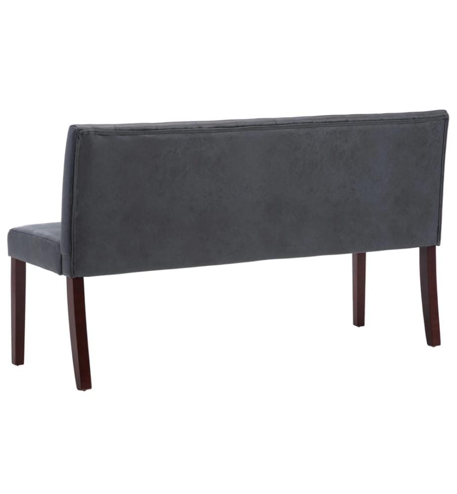 Sitzbank 148,5 cm Grau Wildleder-Optik