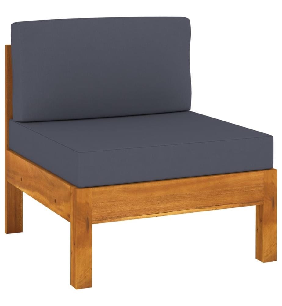 6-tlg. Garten-Lounge-Set mit Dunkelgrauen Auflagen Akazienholz
