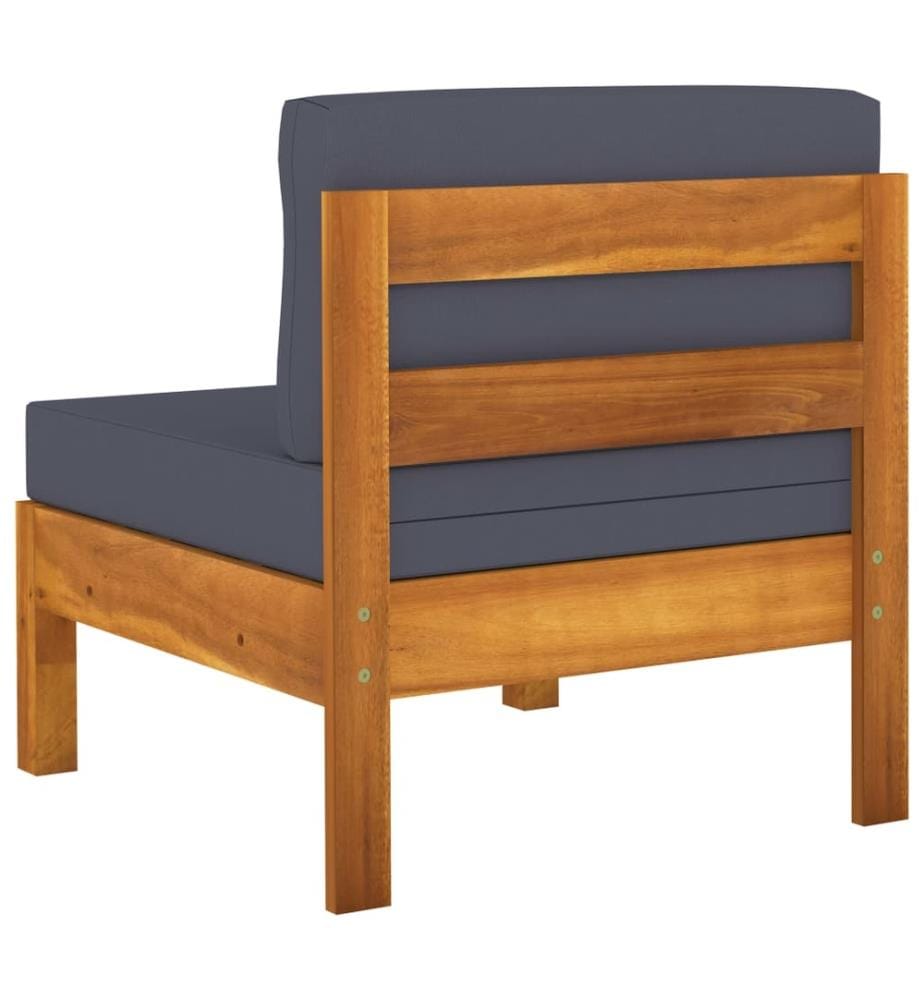 6-tlg. Garten-Lounge-Set mit Dunkelgrauen Auflagen Akazienholz