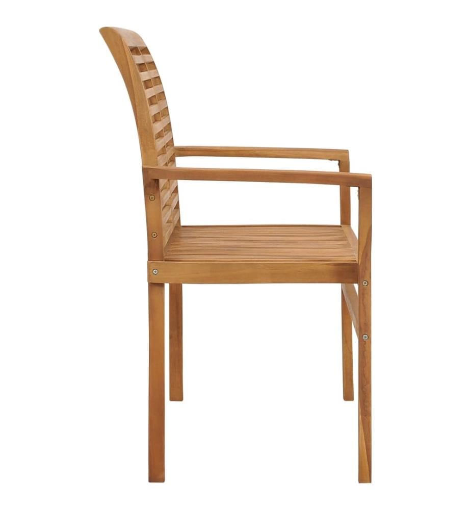 Gartenbank mit Anthrazit Auflage 112 cm Massivholz Teak