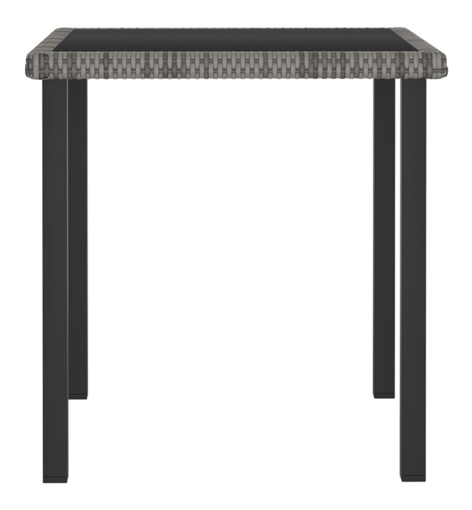 5-tlg. Garten-Essgruppe Poly Rattan Grau