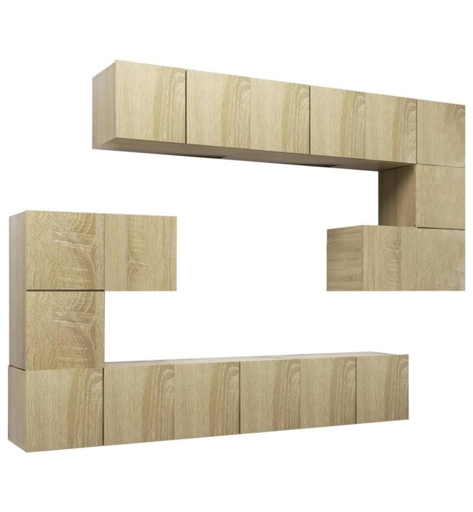 10-tlg. TV-Schrank-Set Sonoma-Eiche Holzwerkstoff