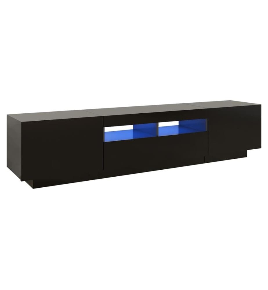 TV-Schrank mit LED-Leuchten Schwarz 180x35x40 cm