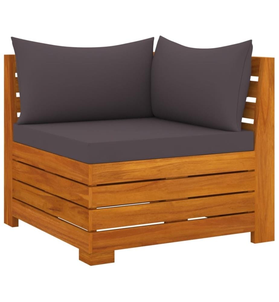 Salon de jardin 5 pcs avec coussins Bois d'acacia solide