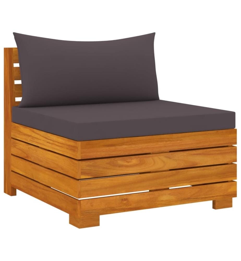 Salon de jardin 5 pcs avec coussins Bois d'acacia solide
