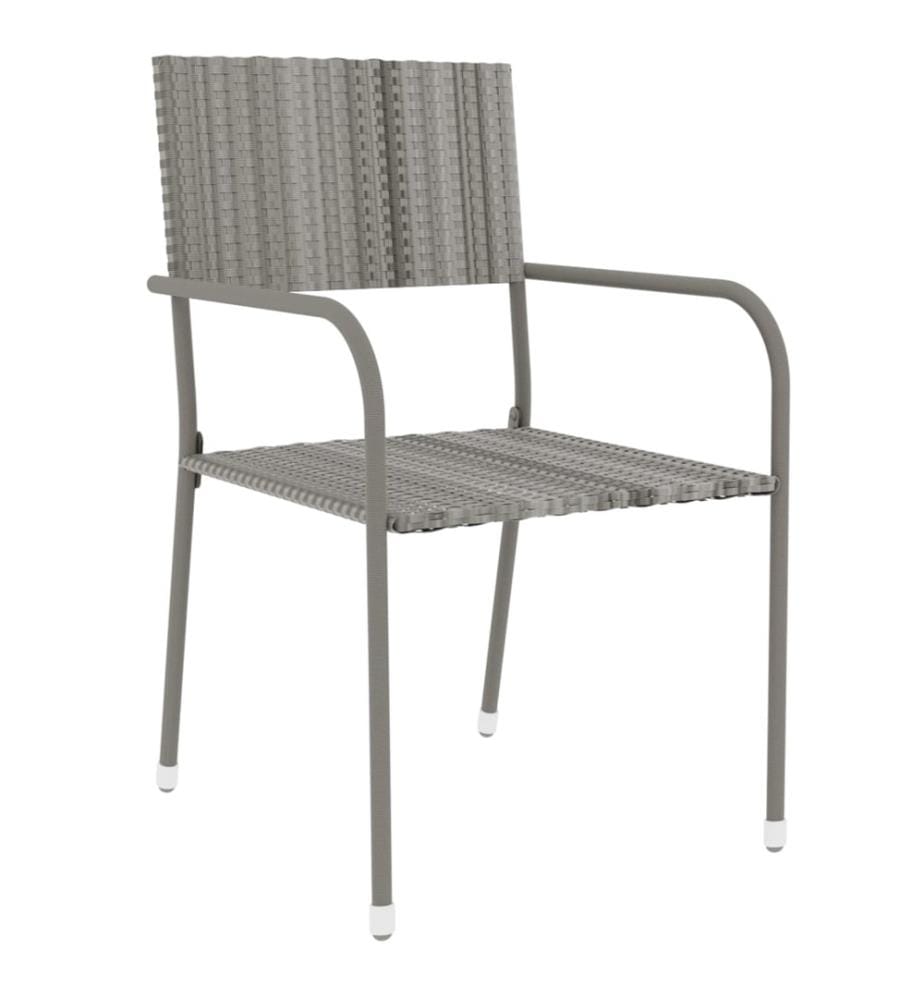 3-tlg. Garten-Essgruppe Poly Rattan Grau