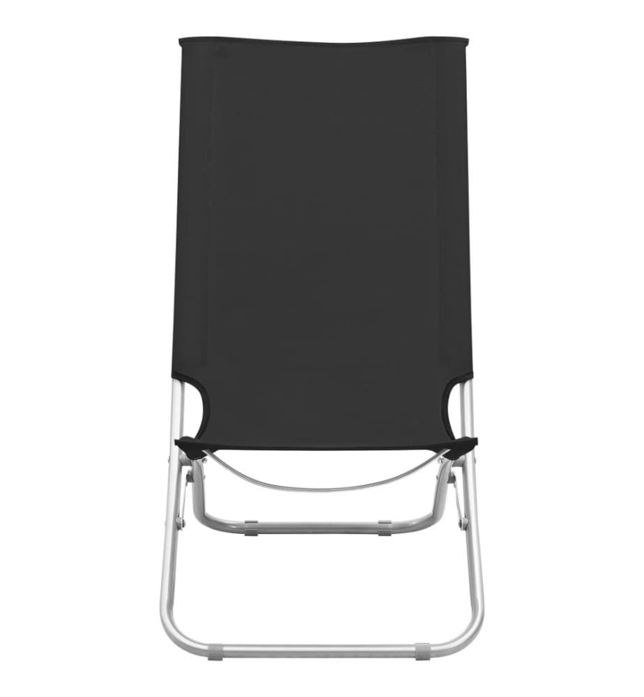 Klappbare Strandstühle 2 Stk. Schwarz Stoff