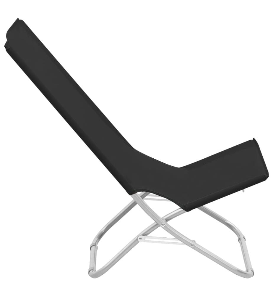 Klappbare Strandstühle 2 Stk. Schwarz Stoff