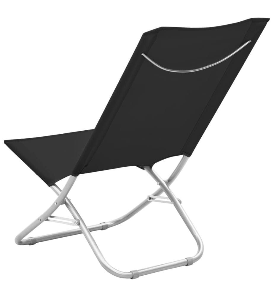 Klappbare Strandstühle 2 Stk. Schwarz Stoff
