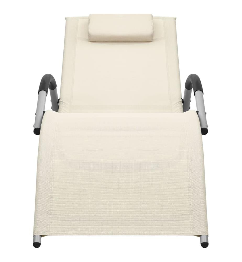 Sonnenliegen Textilene 2 Stk. Creme und Grau