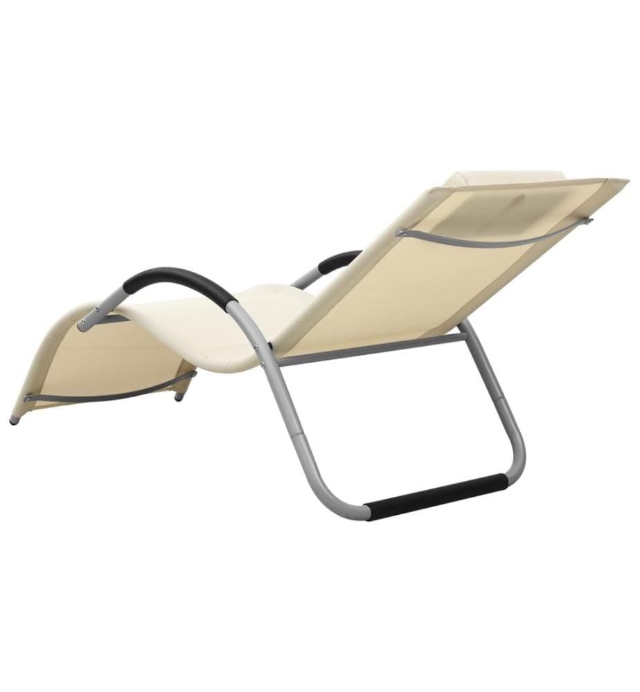 Sonnenliegen Textilene 2 Stk. Creme und Grau