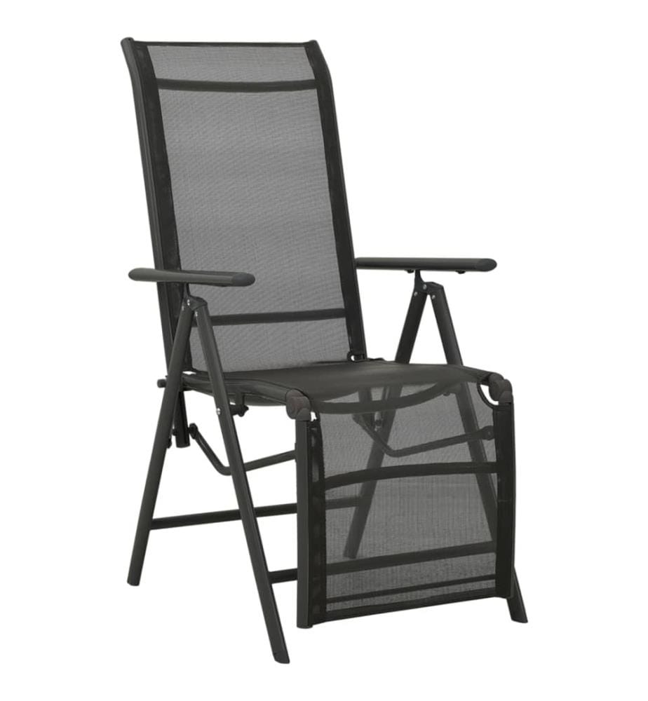 Garten-Liegestühle 2 Stk. Textilene und Aluminium Schwarz