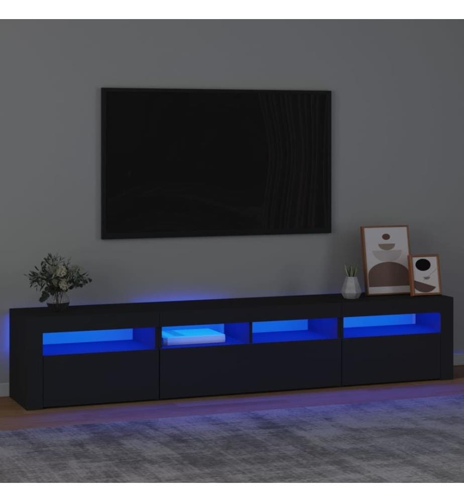 TV-Schrank mit LED-Leuchten Schwarz 210x35x40 cm