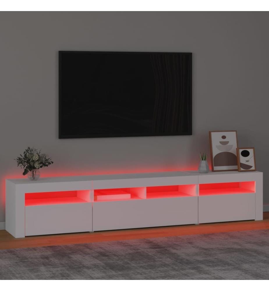 TV-Schrank mit LED-Leuchten Schwarz 210x35x40 cm