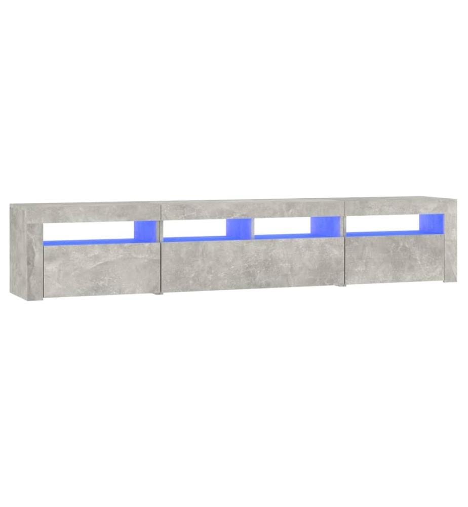 TV-Schrank mit LED-Leuchten Betongrau 210x35x40 cm