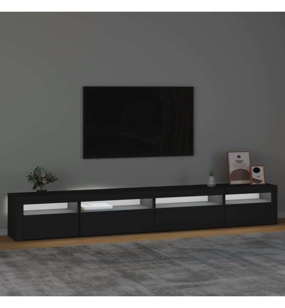 TV-Schrank mit LED-Leuchten Schwarz 270x35x40 cm