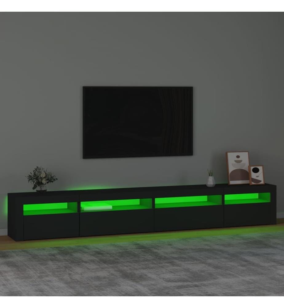 TV-Schrank mit LED-Leuchten Schwarz 270x35x40 cm