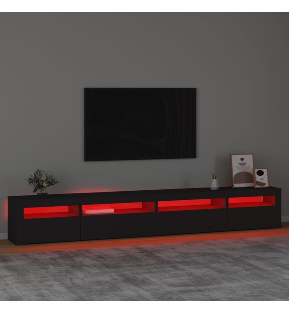 TV-Schrank mit LED-Leuchten Schwarz 270x35x40 cm