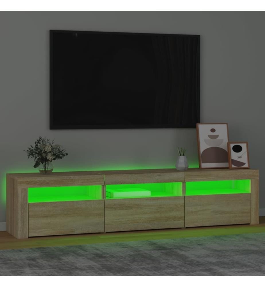 TV-Schrank mit LED-Leuchten Sonoma-Eiche 180x35x40 cm