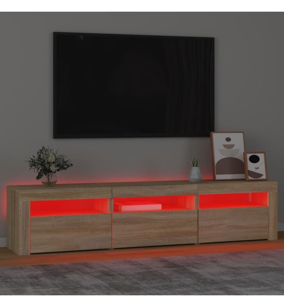 TV-Schrank mit LED-Leuchten Sonoma-Eiche 180x35x40 cm