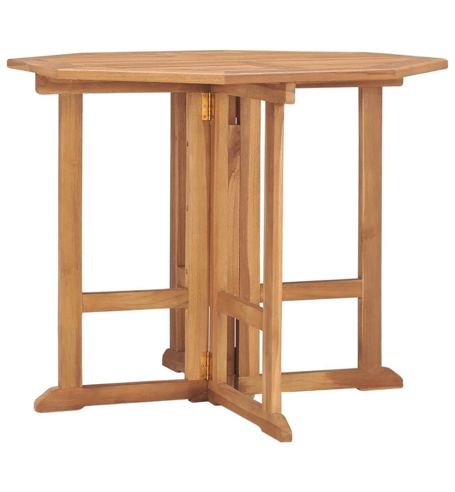 Table à dîner pliable de jardin Ø90x75 cm Bois de teck solide