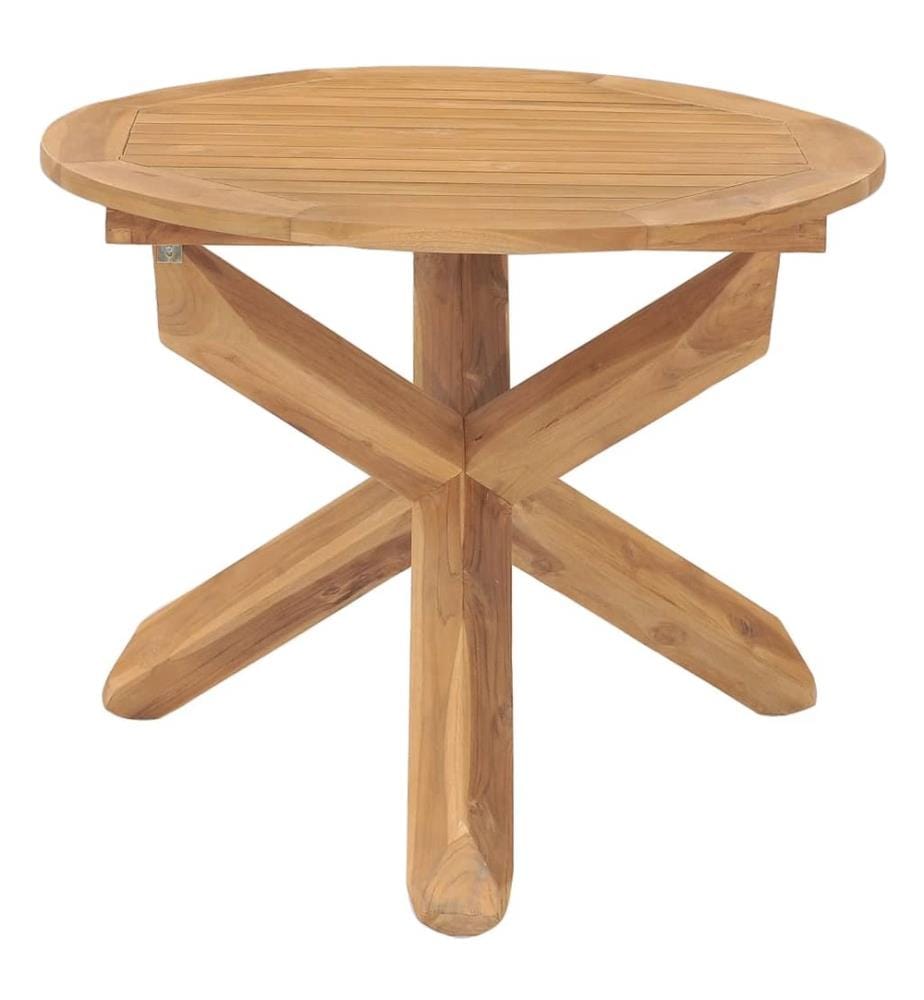Garten-Esstisch Ø90x75 cm Massivholz Teak