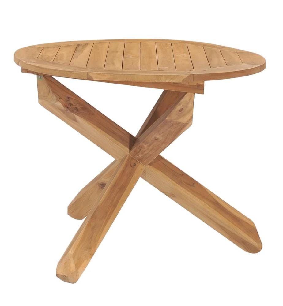 Garten-Esstisch Ø90x75 cm Massivholz Teak