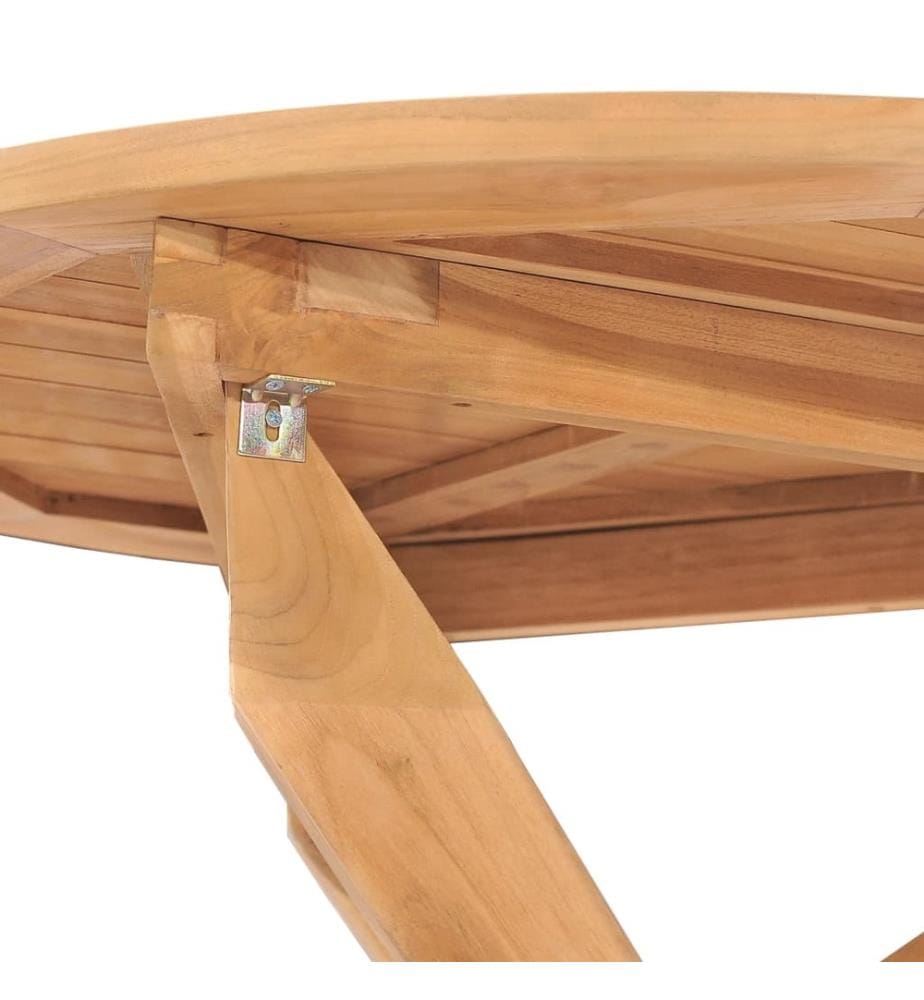 Garten-Esstisch Ø90x75 cm Massivholz Teak