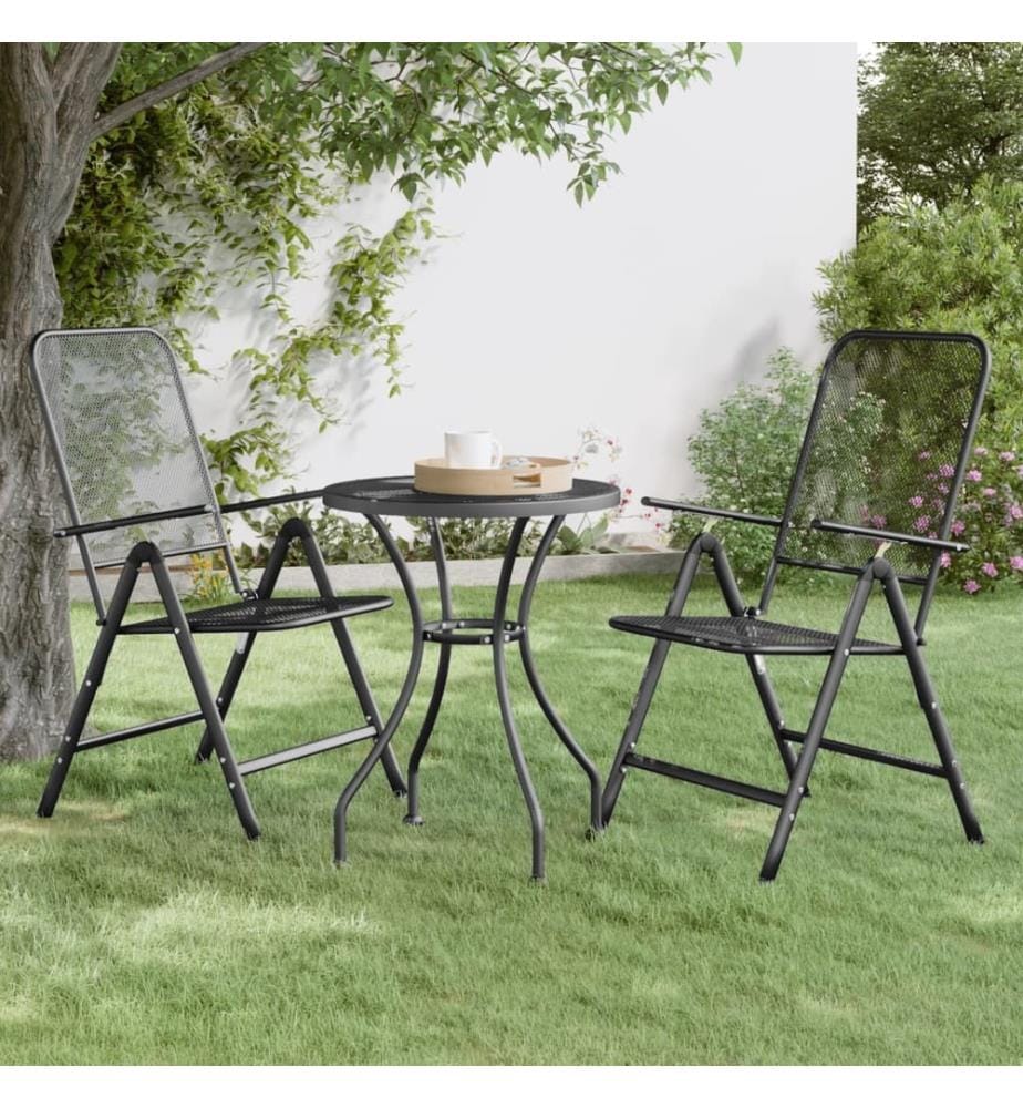 Klappbare Gartenstühle 2 Stk. Streckgitter Anthrazit
