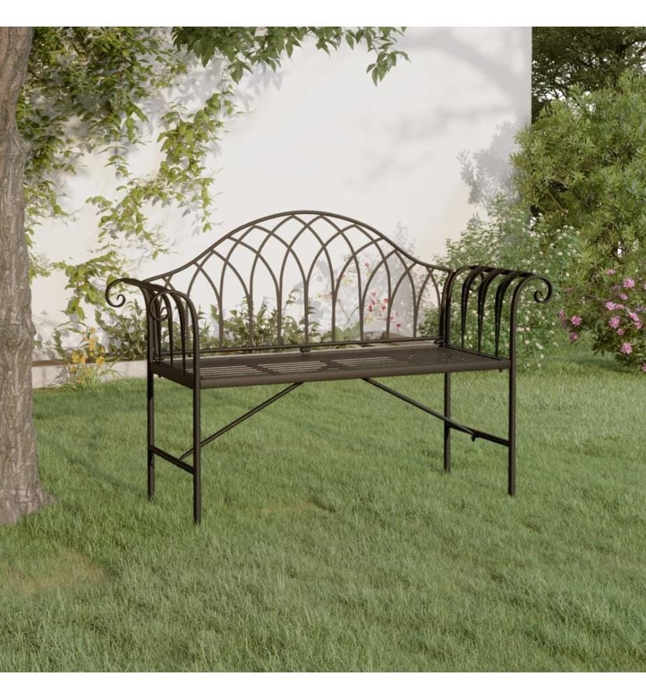 2-Sitzer-Gartenbank 128 cm Schwarz Stahl