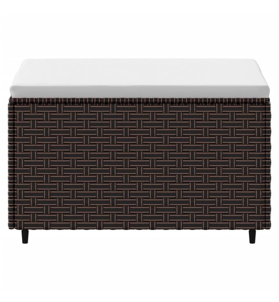 Gartenhocker mit Kissen Braun Poly Rattan