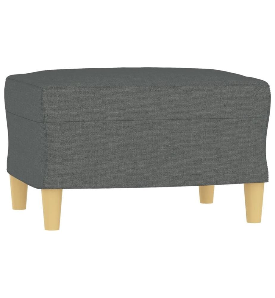 3-Sitzer-Sofa mit Hocker Dunkelgrau 180 cm Stoff