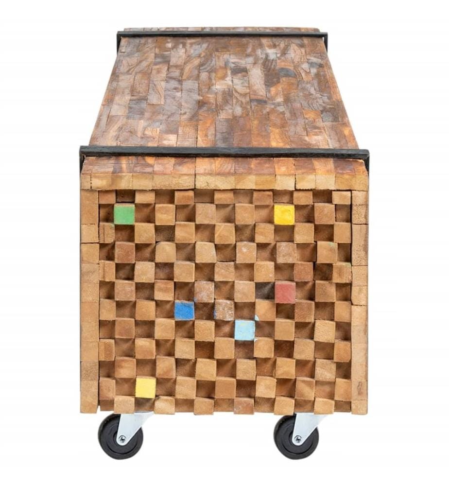 Meuble TV 110x30x32,5 cm Bois de teck massif