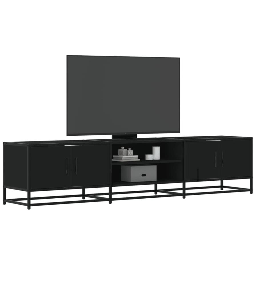 Meuble TV noir 180x35x41 cm bois d'ingénierie