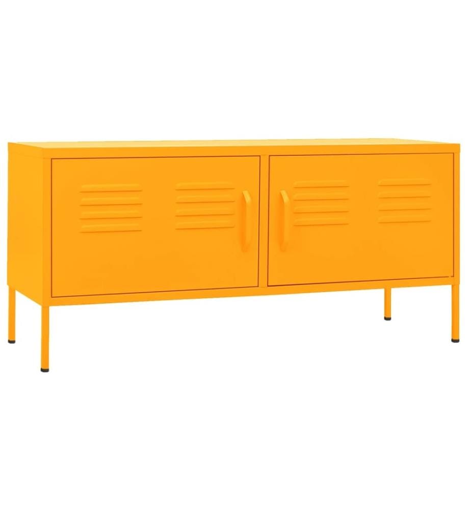 Meuble TV Jaune moutarde 105x35x50 cm Acier