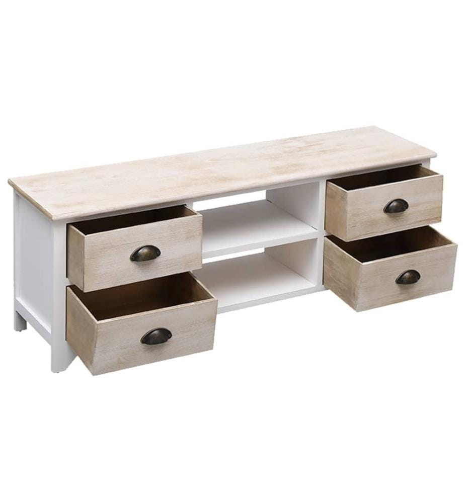 Meuble TV 108x30x40 cm Bois de Paulownia solide