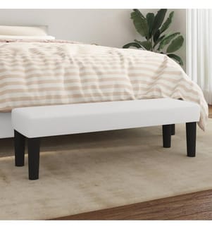 Banc Blanc 100x30x30 cm Similicuir